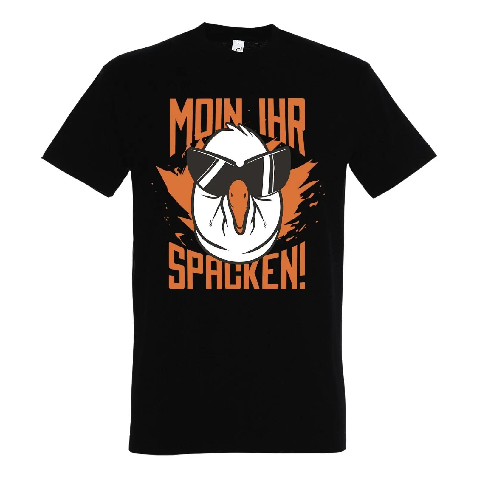 Vintage Fashion Hamburg - เสื้อยืดผู้ชาย MOIN IHR SPACKEN พร้อมข้อความตลก ลายโลโก้สุดเก๋