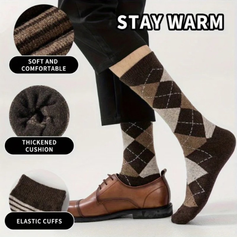 ถุงเท้าลายตารางสีน้ำตาลวินเทจ  - Vintage Fashion Enthusiasts บทวิจารณ์และราคา