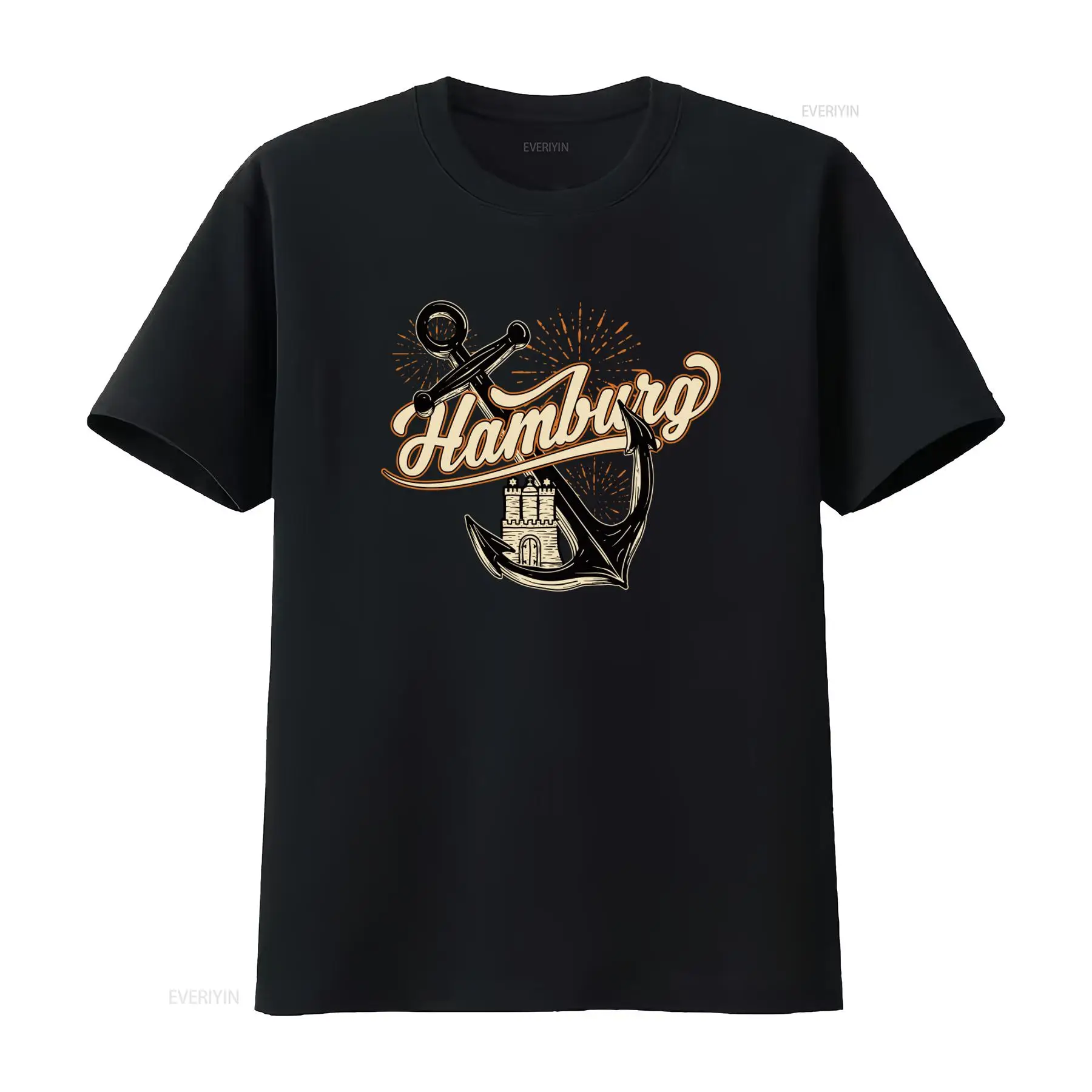 เสื้อยืดพิมพ์ลายสมอเรือฮัมบูร์ - Vintage Fashion Hamburg บทวิจารณ์และราคา