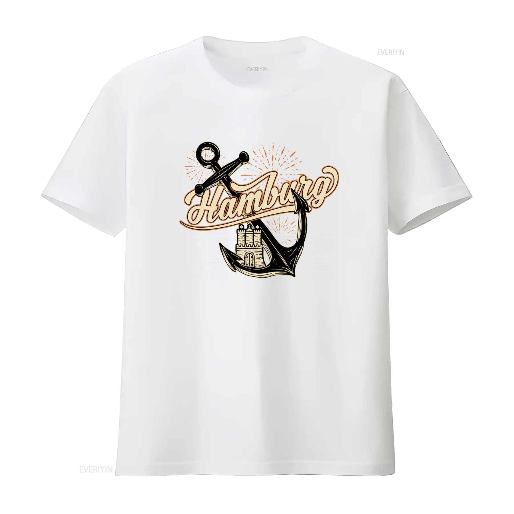 เสื้อยืดพิมพ์ลายสมอเรือฮัมบูร์ - Vintage Fashion Hamburg บทวิจารณ์และราคา