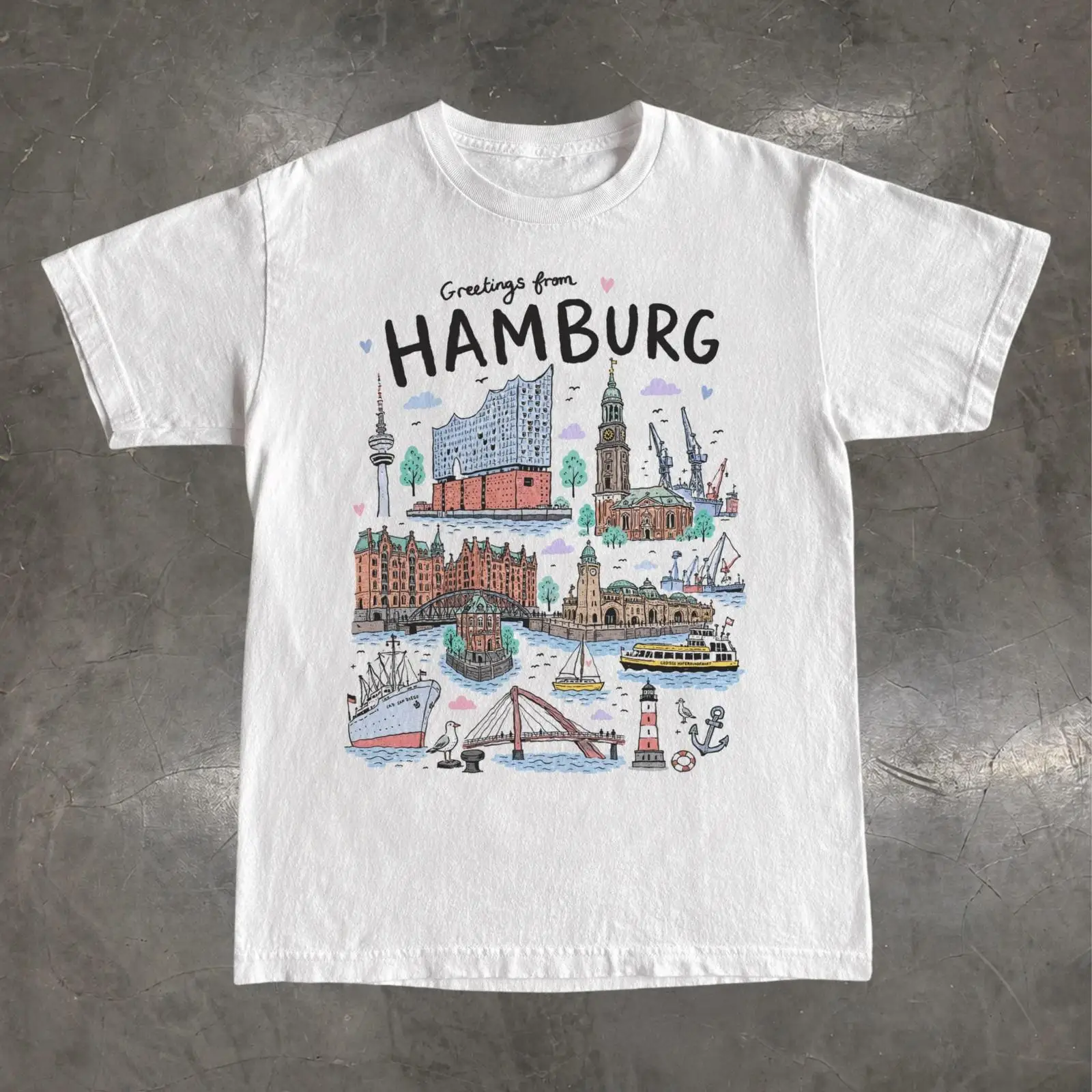 เสื้อยืดฮัมบูร์ก เยอรมนี เอลบฟ - Vintage Fashion Hamburg บทวิจารณ์และราคา