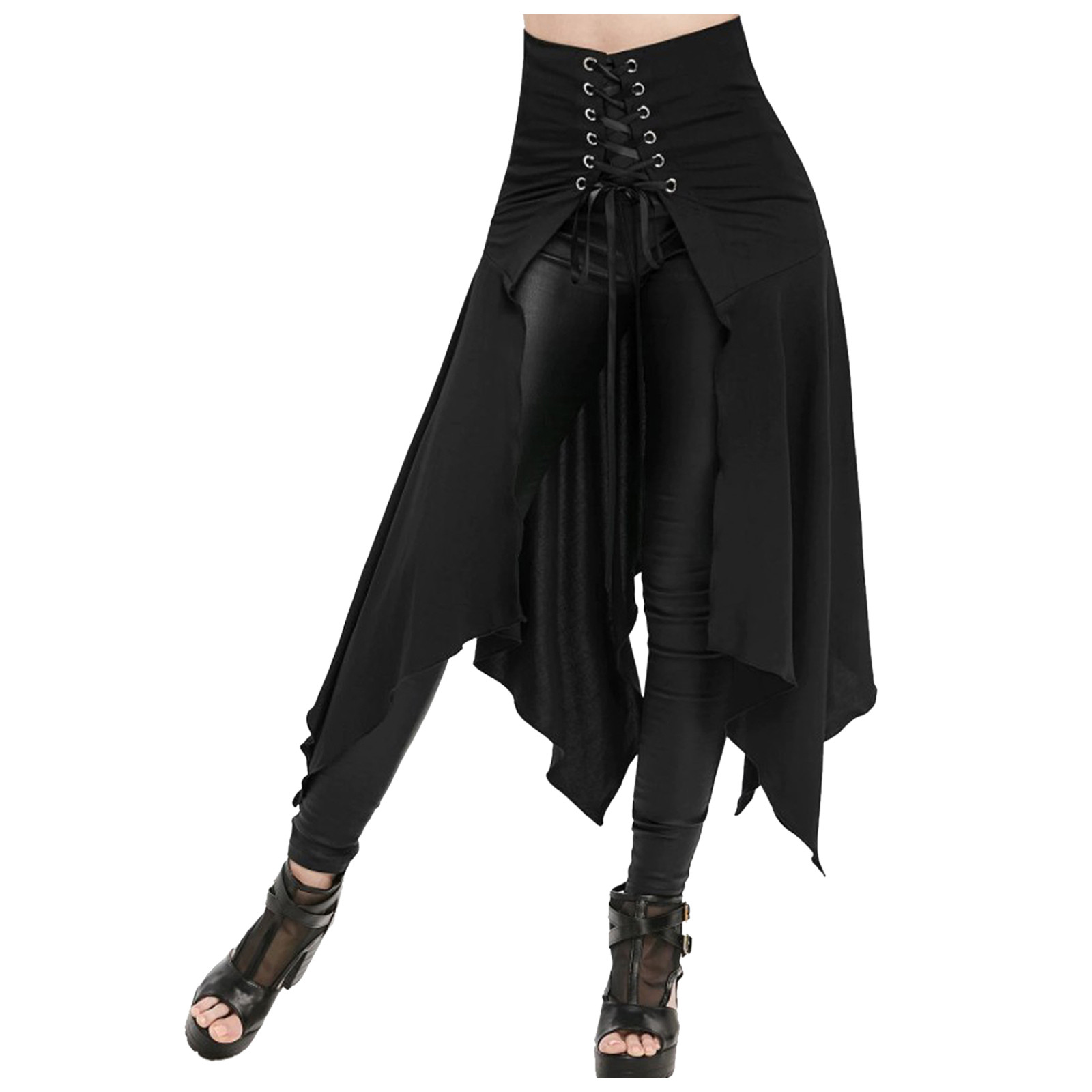 Gothic กระโปรงสีดํายุคกลางวินเ - Vintage Fashion Dresses บทวิจารณ์และราคา