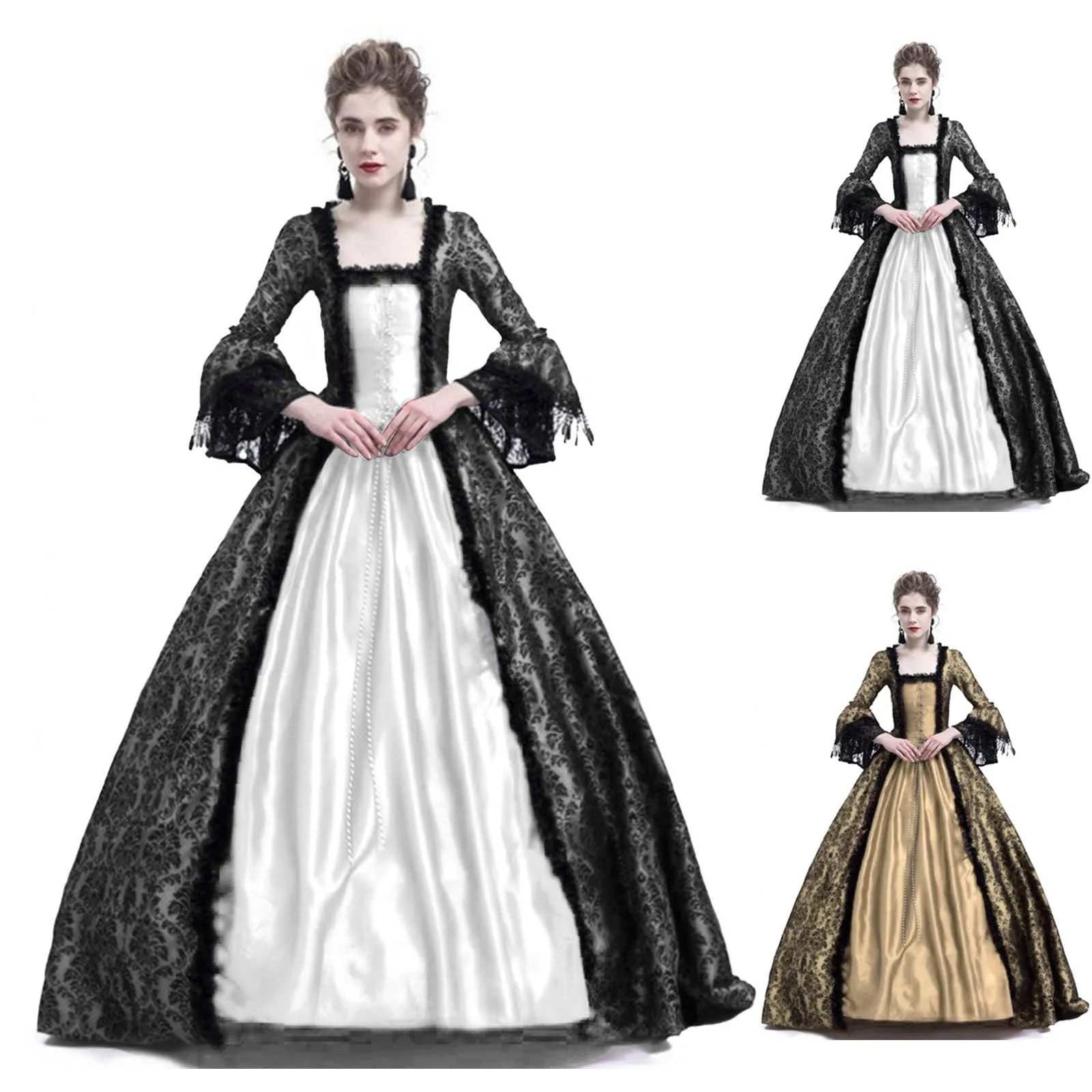 ชุดคอสเพลย์ฮาโลวีนสำหรับผู้หญิ - Vintage Fashion Dresses บทวิจารณ์และราคา